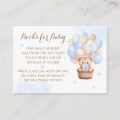 Carte D'accompagnement Baby shower de garçon Bleu Ours Teddy (Devant)