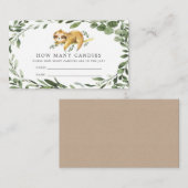 Carte D'accompagnement Baby shower de la cheminée couchant Devine combien (Devant / Derrière)