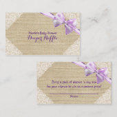 Carte D'accompagnement Baby shower de la couche de pourpre Burlap & dent (Devant / Derrière)