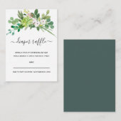 CARTE D'ACCOMPAGNEMENT BABY SHOWER DE LA FAUNE COULEUR D'EAU DIAPER (Devant / Derrière)