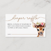 Carte D'accompagnement Baby shower de la fille de cerfs de bois Raffle de (Devant)