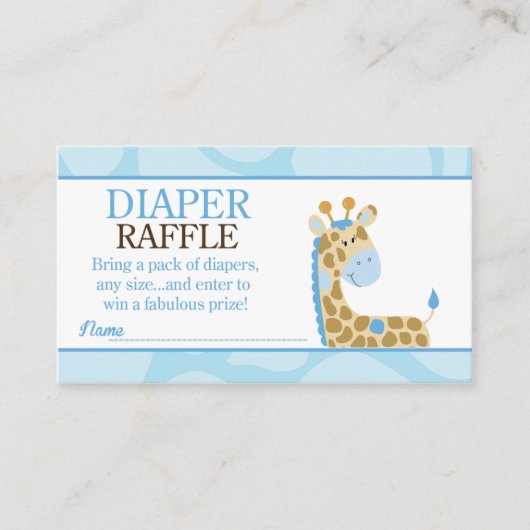 Carte D'accompagnement Baby shower de la Giraffe Bleue Raffle de la couch (Devant)