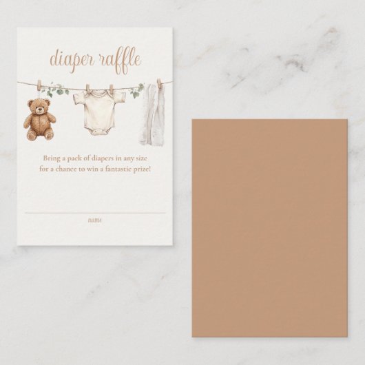 Carte D'accompagnement Baby shower de la ligne de (Devant / Derrière)