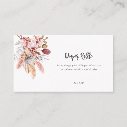 Carte D'accompagnement Baby shower de laiton de Pampas Raffin (Devant)