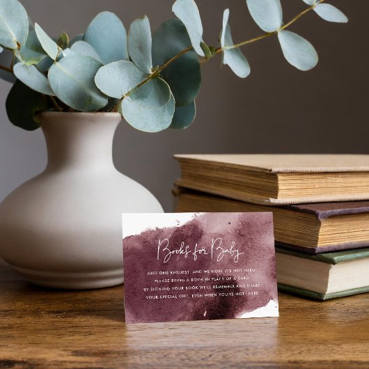 Carte D'accompagnement Baby shower de lave-encre Bourgogne Demande de rés