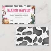 Carte D'accompagnement Baby shower de lèche-couche rose de l'Ouest (Devant / Derrière)