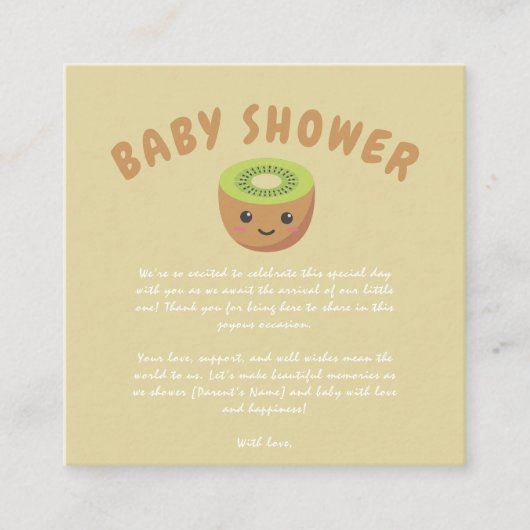 Carte D'accompagnement Baby shower de Little Cutie Kiwi (Devant)