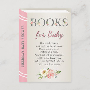 Carte D'accompagnement Baby shower de livres de contes roses Sprinkle Lib