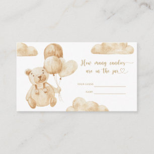 Carte D'accompagnement Baby shower de l'ours devinez combien de bonbons