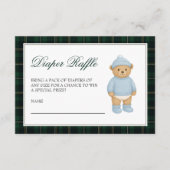 Carte D'accompagnement Baby shower de l'ours preppy Raffle de couche (Devant)
