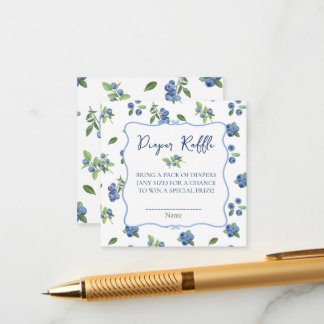 Carte D'accompagnement Baby Shower de myrtille Tirage au sort de couches