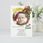 Carte D'accompagnement Baby shower de Noël (Debout devant)