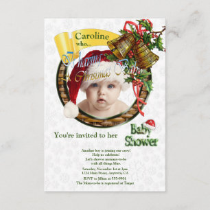 Carte D'accompagnement Baby shower de Noël