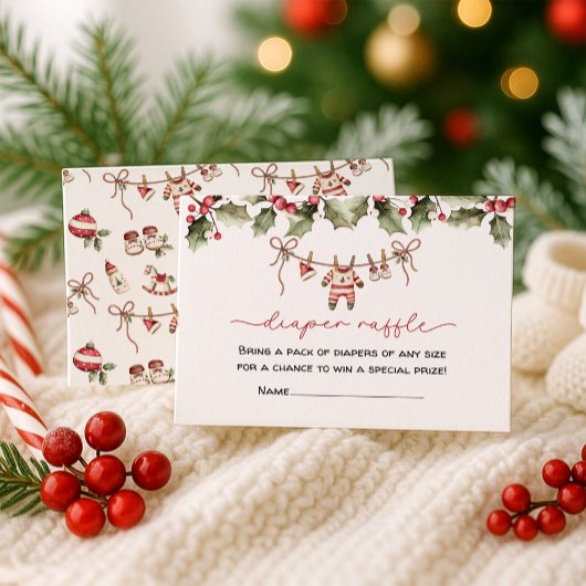 Carte D'accompagnement Baby shower de Noël au carrelage