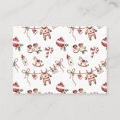 Carte D'accompagnement Baby shower de Noël au carrelage (Dos)