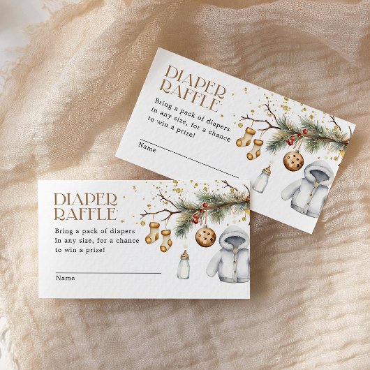 Carte D'accompagnement Baby shower de Noël de Diaper Raffle Boho