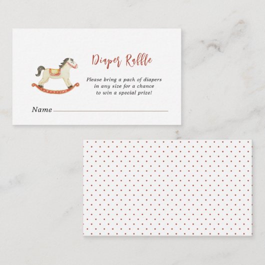 Carte D'accompagnement Baby shower de Noël Déchets Raffle (Devant / Derrière)