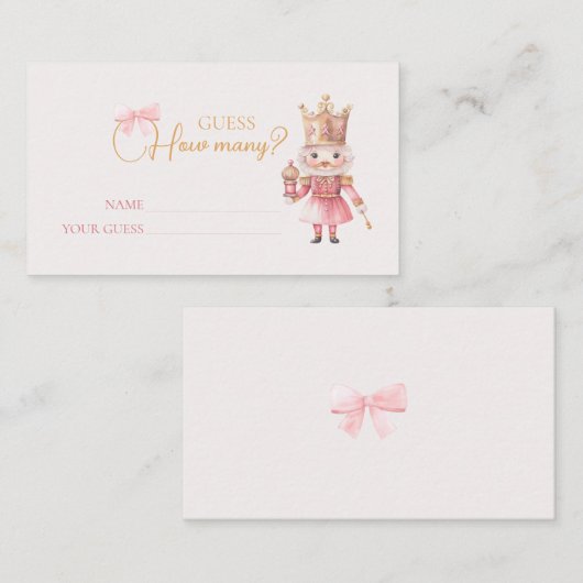 Carte D'accompagnement Baby shower de Noël Nutcracker Devinez combien (Devant / Derrière)