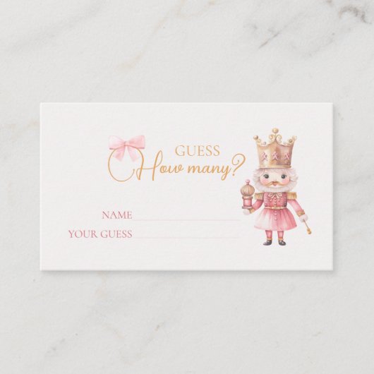 Carte D'accompagnement Baby shower de Noël Nutcracker Devinez combien (Devant)