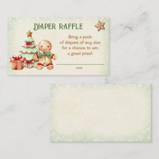 Carte D'accompagnement Baby shower de Noël pain d'épices Raffin de couche
