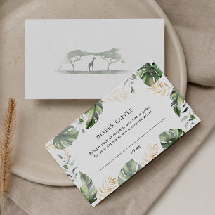 Carte D'accompagnement Baby shower de palmier verdoyant Raffle