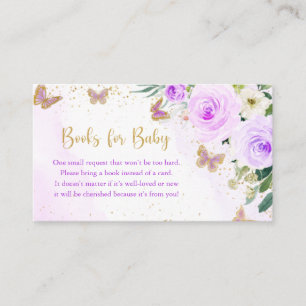 Carte D'accompagnement Baby shower de papillon floral Lavender Demande de