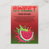 Carte D'accompagnement Baby shower de pastèque doux (Devant)