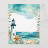 Carte D'accompagnement Baby shower de phare nautique Déchets (Dos)