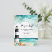 Carte D'accompagnement Baby shower de phare nautique Déchets (Debout devant)