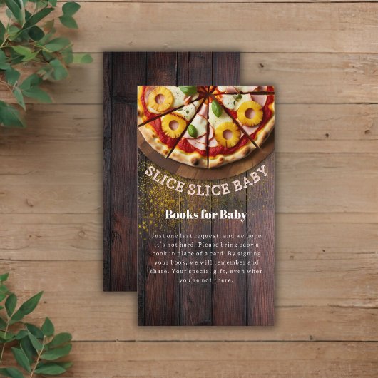 Carte D'accompagnement Baby shower de pizza en tranches rustiques