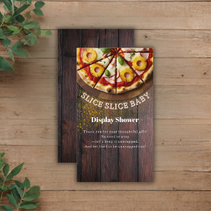 Carte D'accompagnement Baby shower de pizza en tranches rustiques