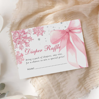 Carte D'accompagnement Baby shower de plongée rose d'hiver 