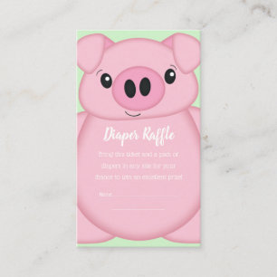 Carte D'accompagnement Baby shower de porc vert