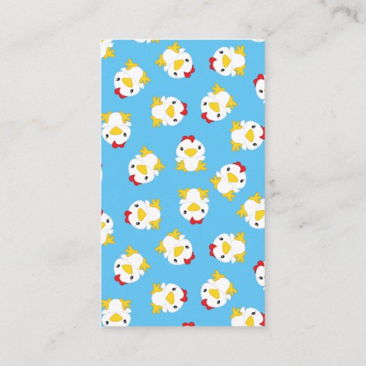 Carte D'accompagnement Baby shower de poulet bleu (Dos)