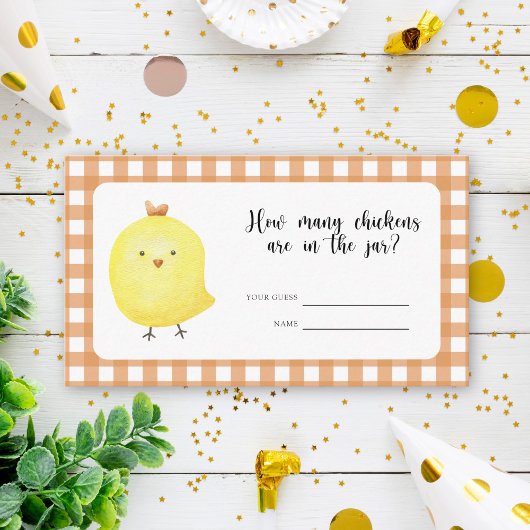 Carte D'accompagnement Baby shower de poulet - devinez combien de poulets