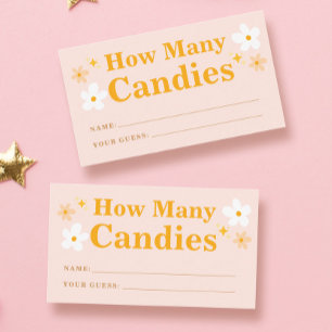 Carte D'accompagnement Baby shower de printemps jeu Combien de bonbons