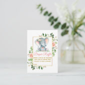 Carte D'accompagnement Baby shower de roses roses roses roses roses Eléph (Debout devant)