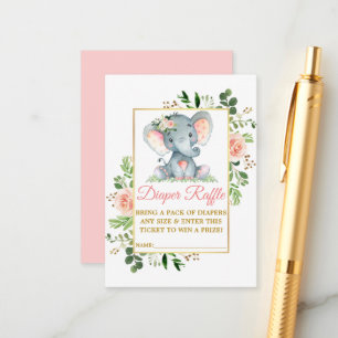 Carte D'accompagnement Baby shower de roses roses roses roses roses Eléph