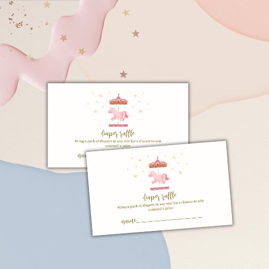 Carte D'accompagnement Baby shower de rousseur de carrousel élegant or