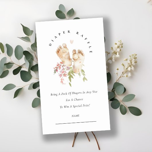 Carte D'accompagnement Baby shower de rousseur de la couche de fleurs ros