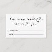 Carte D'accompagnement Baby shower de script moderne Combien de bonbons c (Devant)