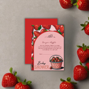 Carte D'accompagnement Baby shower de seau rose sucré aux fraises