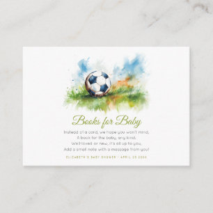Carte D'accompagnement Baby shower de soccer aquarelle