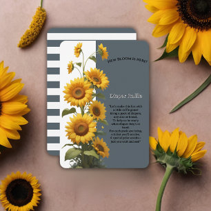 Carte D'accompagnement Baby shower de tournesol bleu