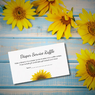 Carte D'accompagnement Baby shower de tournesol Devoir service Raffin jeu