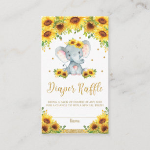 Carte D'accompagnement Baby shower de tournesol éléphant Raffin de couche