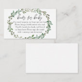 Carte D'accompagnement Baby shower de verdure Livres pour bébé, Réserver (Devant / Derrière)