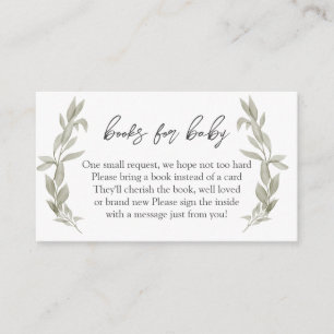 Carte D'accompagnement Baby shower de verdure Livres pour bébé, Réserver 