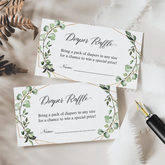 Carte D'accompagnement Baby shower Déchets Feuilles Eucalyptus