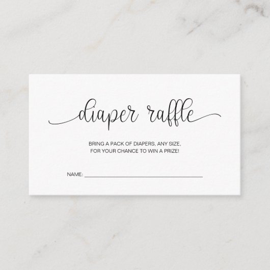 Carte D'accompagnement Baby shower Déchets, Noir Lettré À La Main (Devant)